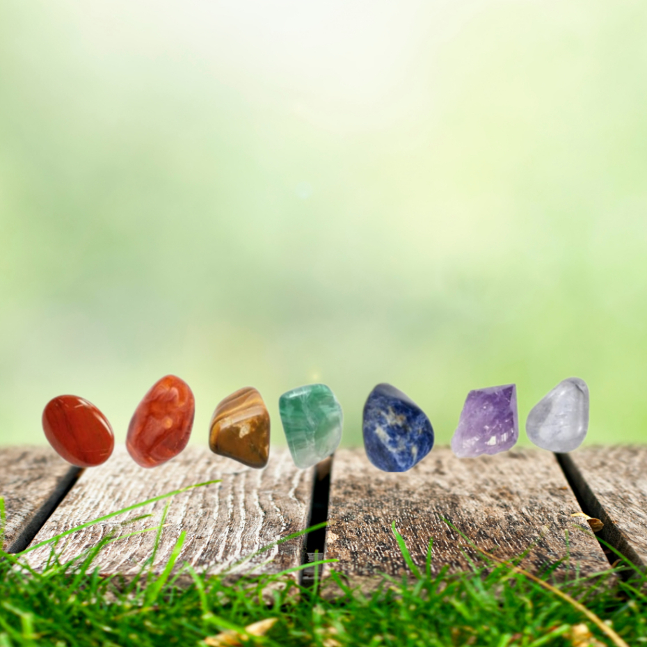 Túi đá thanh tẩy năng lượng 7 Chakra- Gemstone Crystal Reiki- Đá năng lượng phong thủy bỏ túi ví