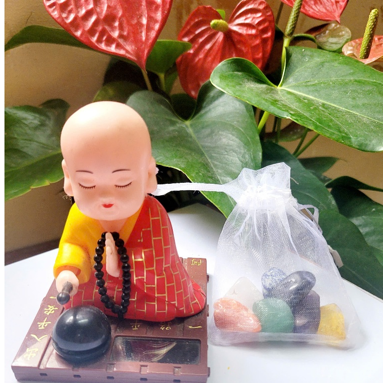 Túi đá thanh tẩy năng lượng 7 Chakra- Gemstone Crystal Reiki- Đá năng lượng phong thủy bỏ túi ví