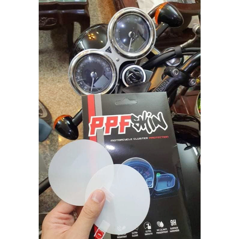 PPF Triumph Bonneville T100 T120.... UPPF dán bảo vệ mặt đồng hồ xe , xước tự phục hồi vết xước dâm