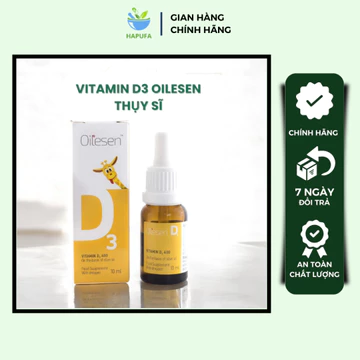 Vitamin D3 Thuần, Vitamin D3 Cho Bé Oilesen Thụy Sĩ Giúp Phát Triển Xương, Hỗ Trợ Miễn Dịch Dạng Nhỏ Giọt - Hapufa