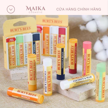 Son dưỡng môi Burt’s Bees Lip Balm không màu 100% thành phần thiên nhiên - Nhiều mùi