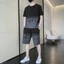 Đồ Bộ Thể Thao Thun Lạnh Mát Mẻ Nam, Nữ, Sport, Mùa Hè Ngắn Tay Mặc Nhà, Họa Tiết Loang Chữ Đủ Size Unisex