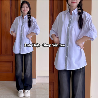 Áo sơ mi đồng phục phối sọc kẻ caro Yến Tee Shop , chất mát ,mặc đi học , đi chơi #1018