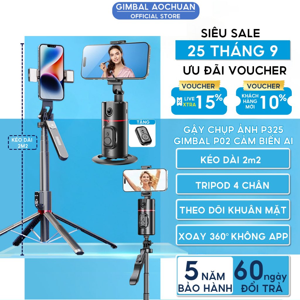 Gậy Chụp Ảnh 4 Chân P325, P02, Chân Quay Điện Thoại Livestream Chụp ...