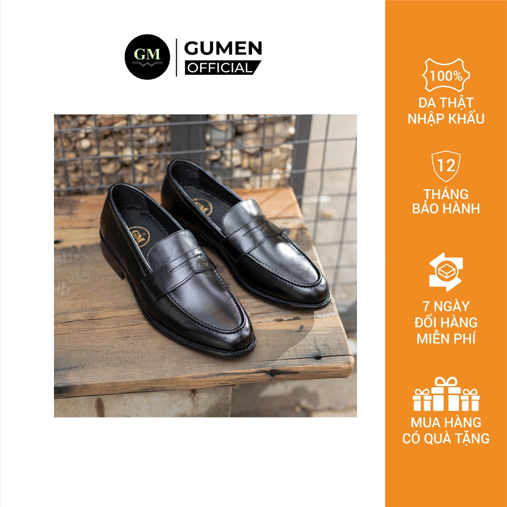 [ GUMEN ] Giày Lười 286 CS Đen Đi Làm Da Bò NAPPA Mềm Mại Thoáng Khí ...