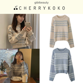 [D215] Áo len CHERRYKOKO Pie Jacquard Knit