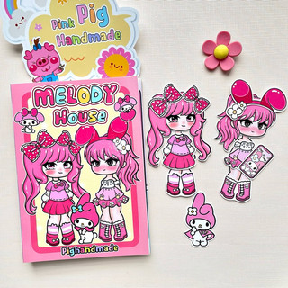 Đồ chơi bóc dán ngôi nhà Melody X Gacha - Pighandmade