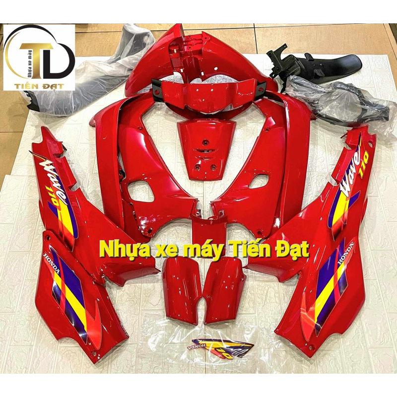 Bộ vỏ nhựa Xe wave anpha - wave đỏ cờ | Shopee Việt Nam