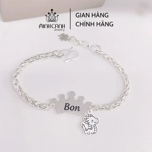 Vòng Bạc Hình Vương Miện Khắc Tên Cho Bé Yêu - Minh Canh Jewelry