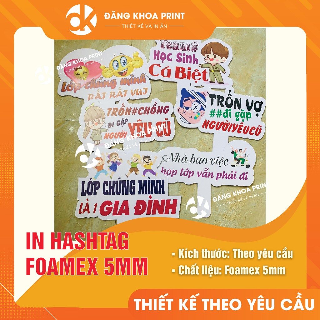 Hashtag cầm tay cho Spa, công ty, sự kiện, đám cưới, sinh nhật, team building... bằng foamex 5mm