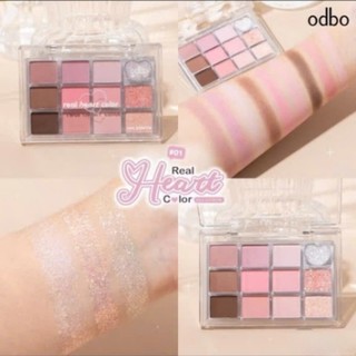 [ODBO] Bảng Mắt Odbo 12 Ô Real Heart Trái tim Nhũ Lì Trong Suốt Color Eye Palette