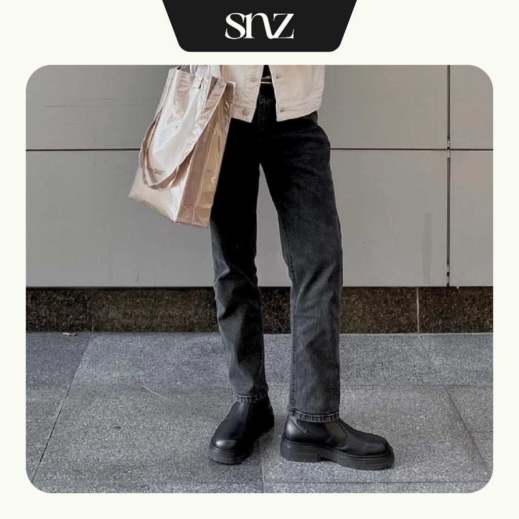 Quần Jeans Baggy Nam Ống Suông Rộng Dáng Đứng Snazzy Straight Grey | BigBuy360 - bigbuy360.vn