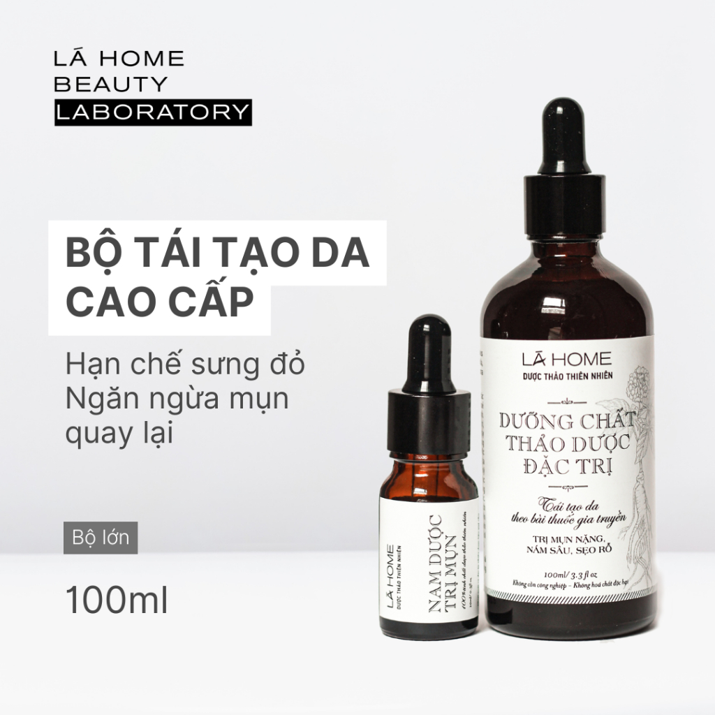 Bộ Tái Tạo Cao Cấp Lá Home - cho da dầu, da khỏe lỳ, da vấn đề nặng, hạn chế đỏ sưng