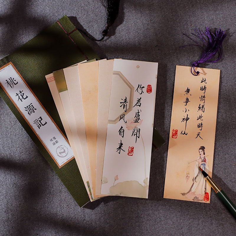 Liễn giấy xuyến cứng nhuộm sáp - Liễn mini viết thư pháp treo cành mai, cành đào hoặc làm bookmark