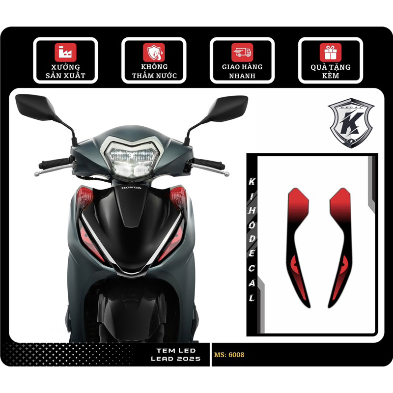 Decal dán đèn Lead 2025 (Xi nhan trước )