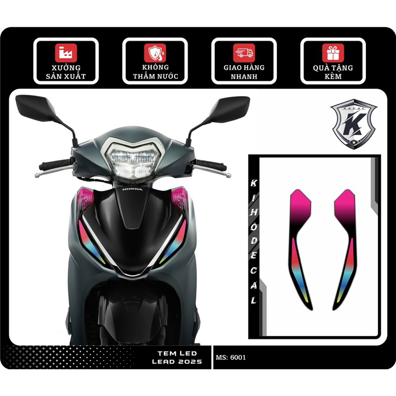 Decal dán đèn Lead 2025 (Xi nhan trước )