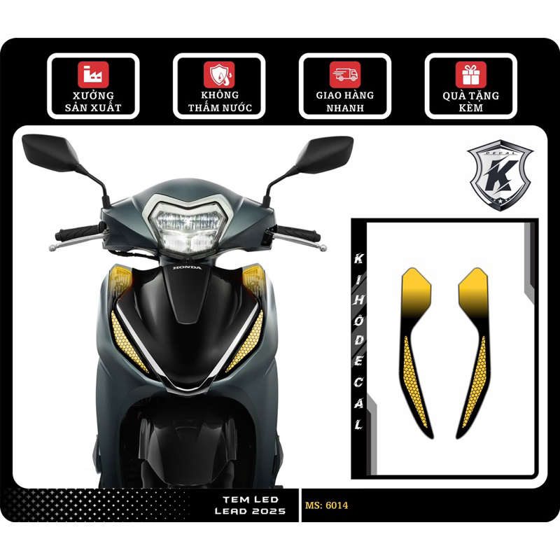Decal dán đèn Lead 2025 (Xi nhan trước )