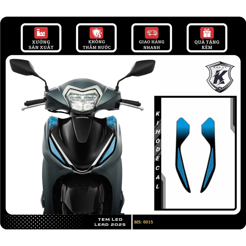 Decal dán đèn Lead 2025 (Xi nhan trước )