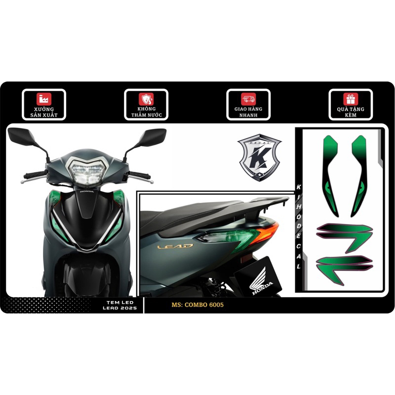 Decal dán đèn Lead 2025-2026 Trước và Sau