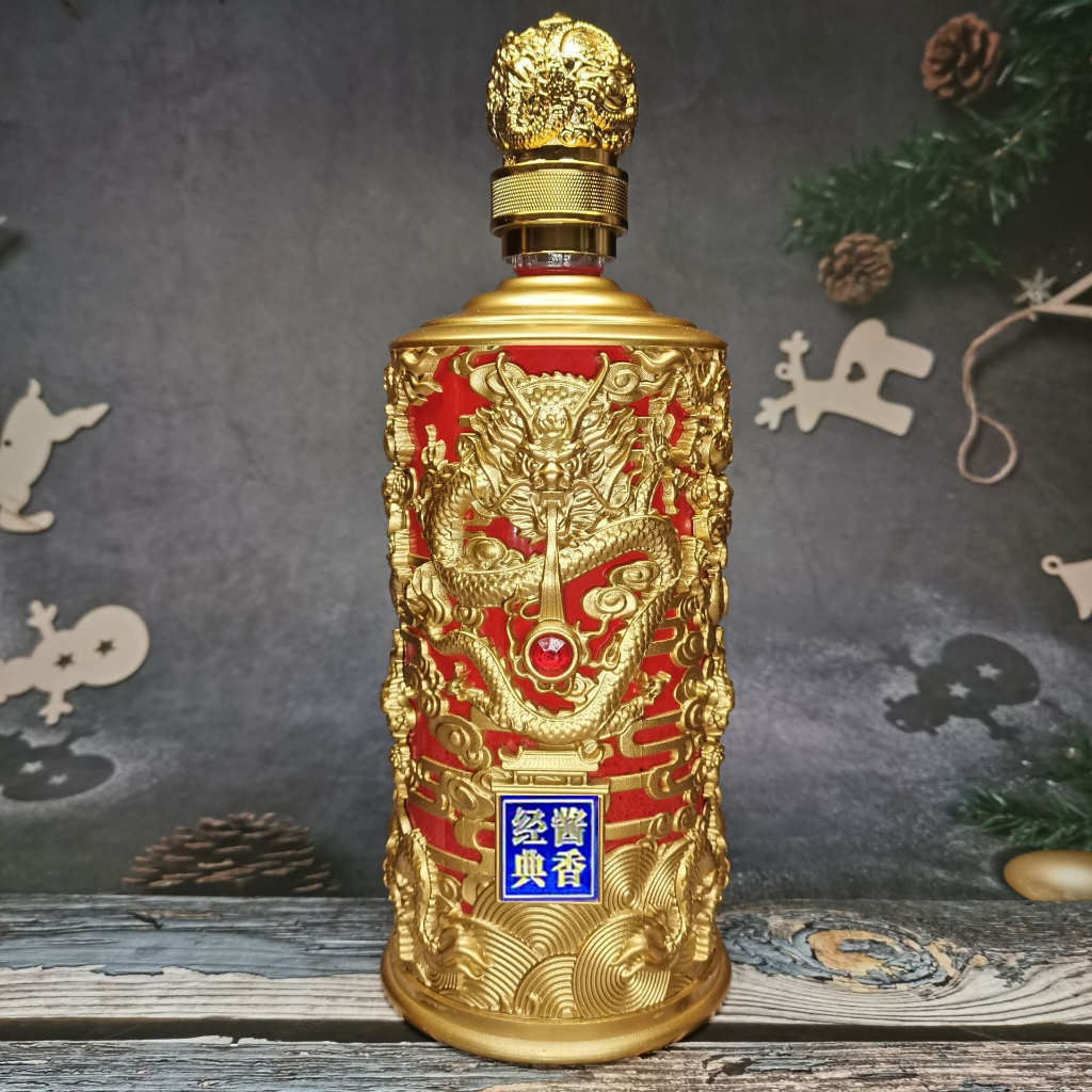 [ HÀNG LOẠI 1 ] Chai Thủy Tinh Đựng Rượu Rồng Phong Thủy 1 Lít, Màu Đỏ ...