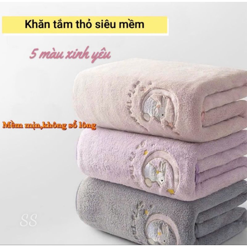 khăn tắm thỏ siêu mềm mịn kt 140×70