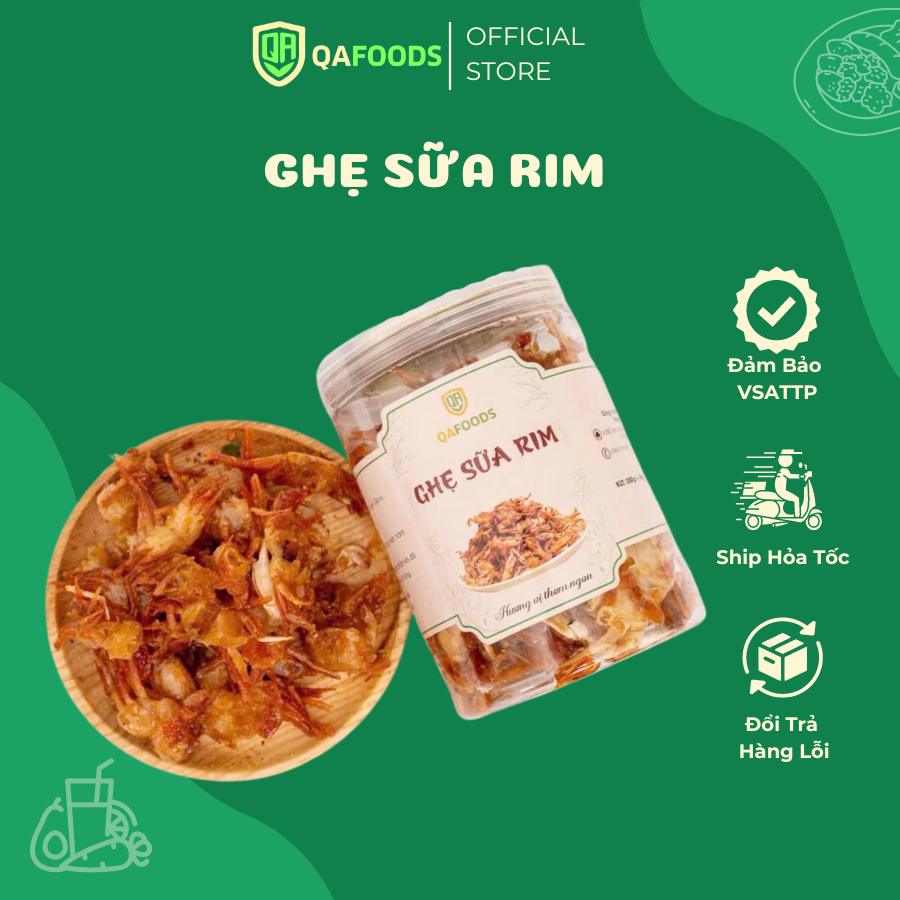 GHẸ SỮA RIM NGUYÊN CON THƠM NGON GIÒN RỤM QAFOODS | Shopee Việt Nam