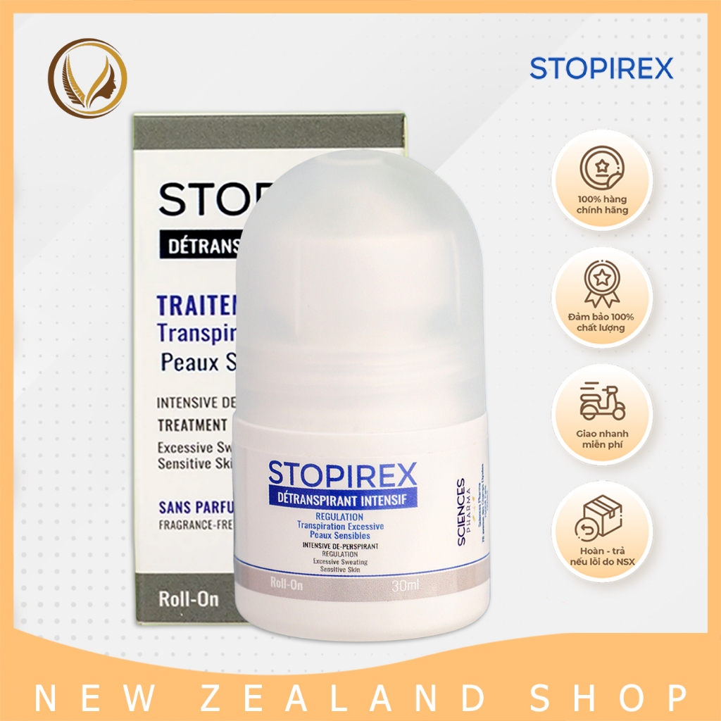 Lăn khử mùi, ngăn tiết mồ hôi Stopirex Détranspirant Intensif 30ml ...