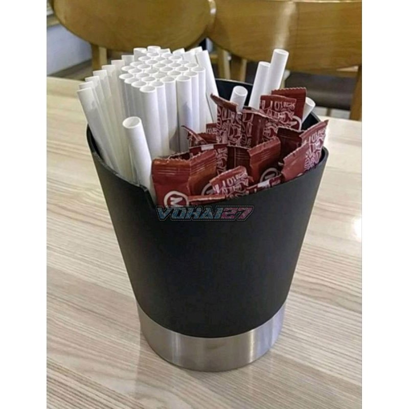 Kệ đựng ống hút/thìa tròn 3 ngăn - Dụng cụ quầy bar