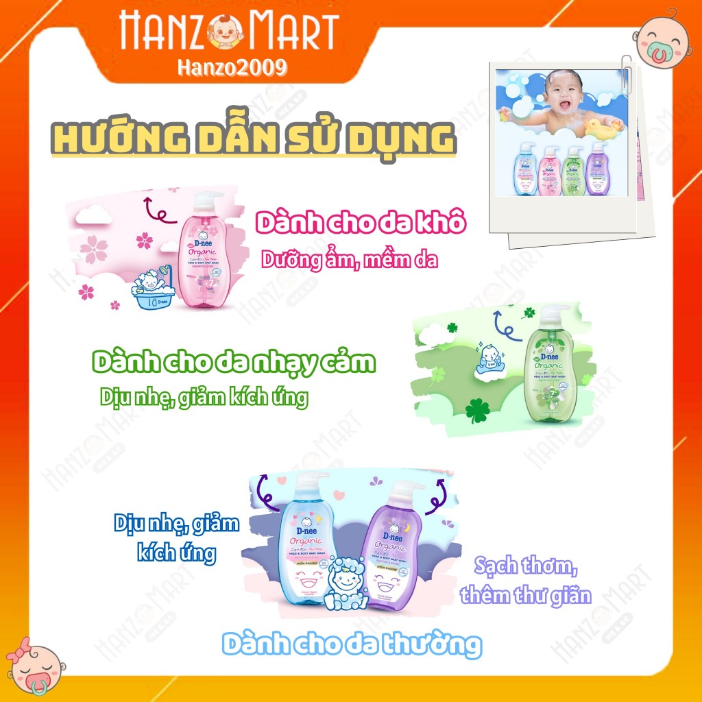 Sữa tắm gội cho bé Dnee cho bé từ sơ sinh 380ml