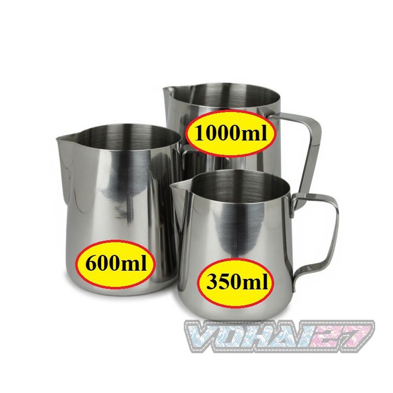 Ca đánh sữa, rót sữa inox có vạch chia định lượng - Ca đánh sữa inox