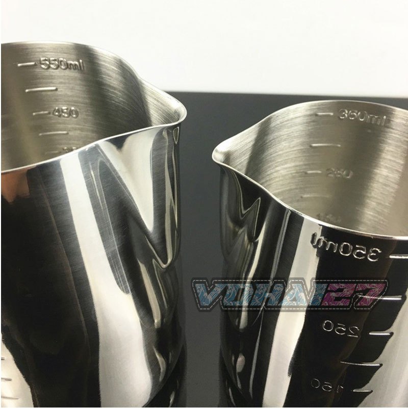 Ca đánh sữa, rót sữa inox có vạch chia định lượng - Ca đánh sữa inox