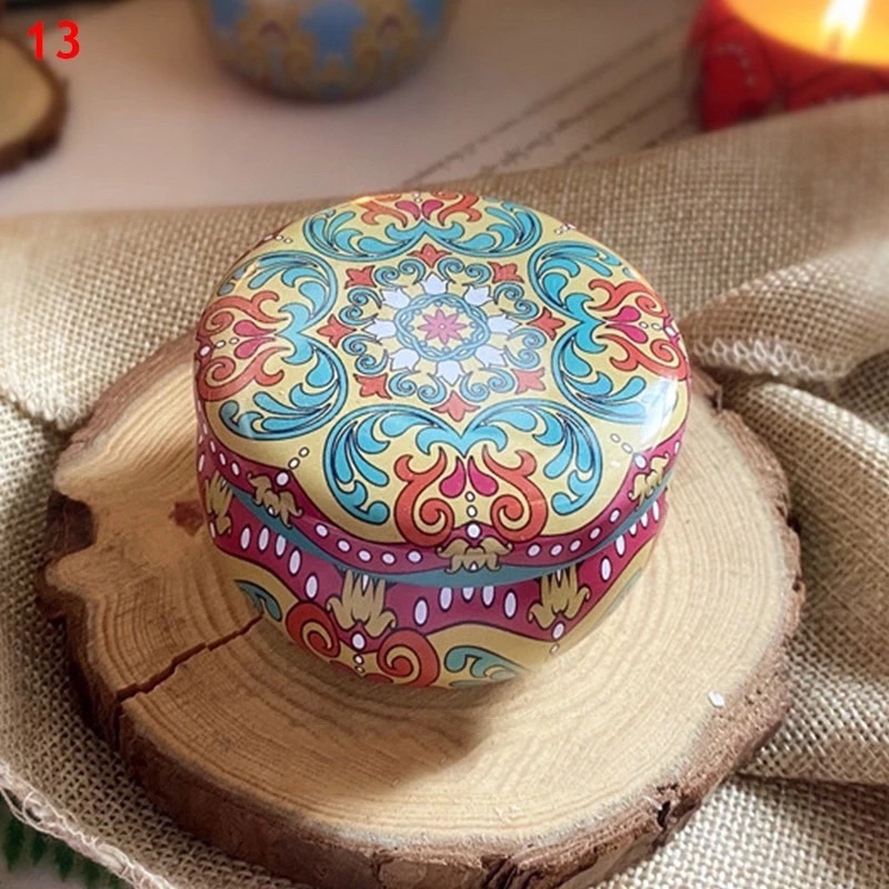 Nến Sáp Thơm Thư Giãn Không Khói Tinh Dầu Thiên Nhiên Phong Cách Hoa Khô Thảo Mộc Vintage Tin