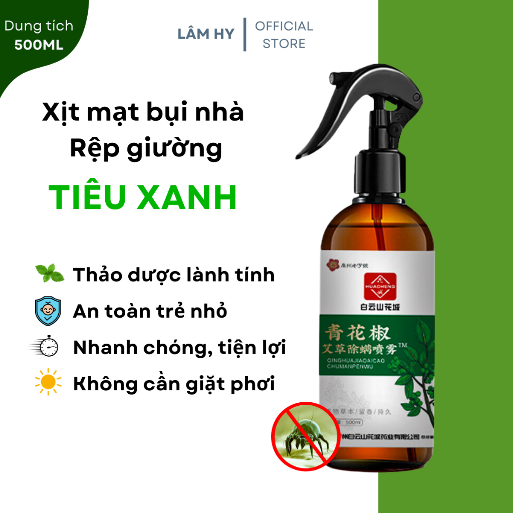Bình Xịt 500ml Diệt Mạt Bụi Nhà, Bọ Ve Bụi, Rệp Giường Trên Chăn Ga Gối ...