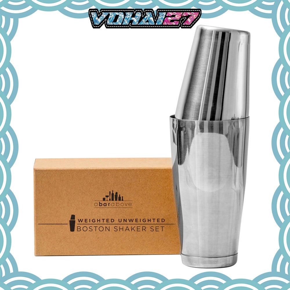 Bình Pha Chế BOSTON Shaker 2 Mảnh Chất Liệu Inox loại 1 đáy - Bình Lắc Pha Chế Cocktail