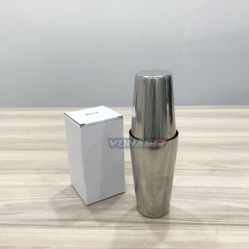 Bình Pha Chế BOSTON Shaker 2 Mảnh Chất Liệu Inox loại 1 đáy - Bình Lắc Pha Chế Cocktail