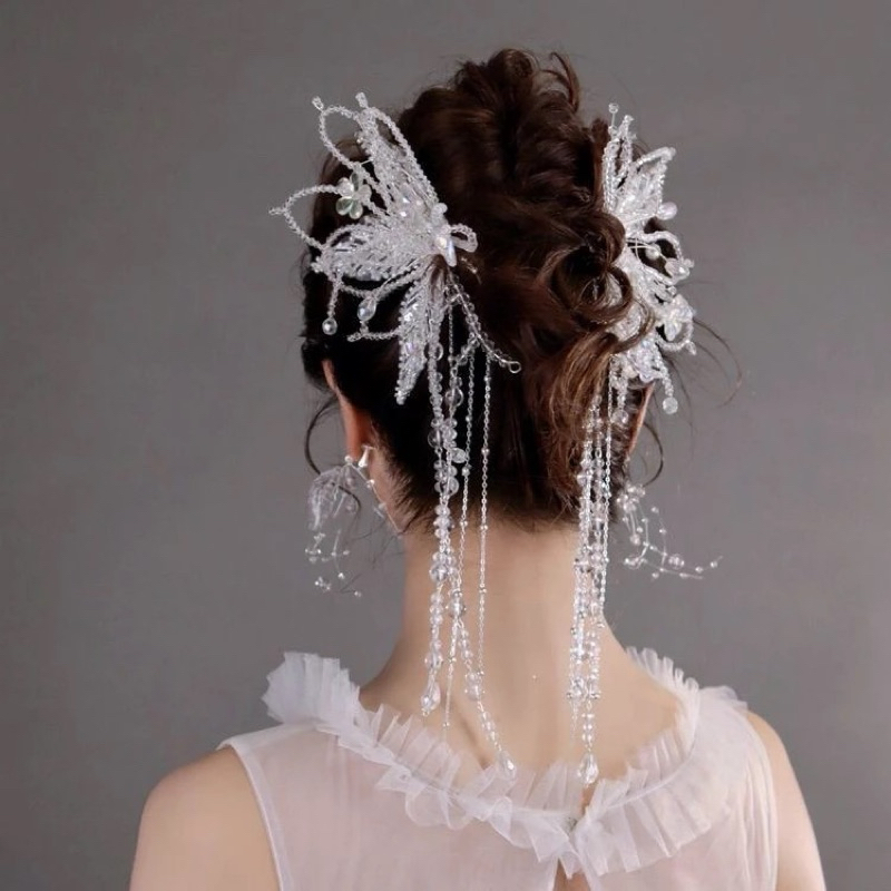 BỘ KẸP CÀI TÓC HANDMADE CHO CÔ DÂU NGÀY CƯỚI(như video)