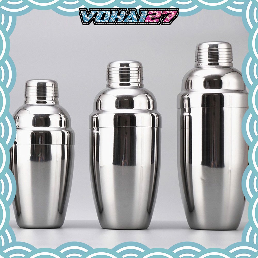 Bình lắc Shaker pha chế cocktail chất liệu inox loại dày (350 - 550 - 750 ml)