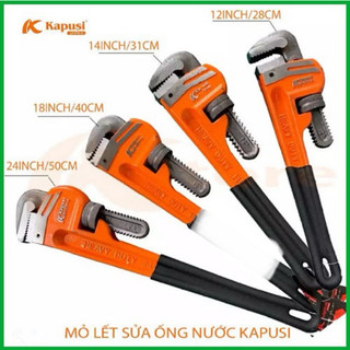 Mỏ lết răng sửa ông nước Kapusi, cỡ từ 12-14-18-24inch, thép CR-V, BH 12 tháng, Kìm nước kapusi