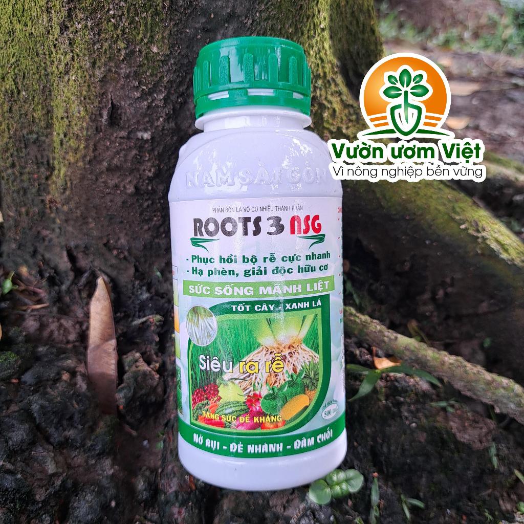 Phân bón Roots 3 - phục hồi rễ, kích rễ đậm đặc, tăng độ màu mỡ đất, cây khỏe tự nhiên - 500ml