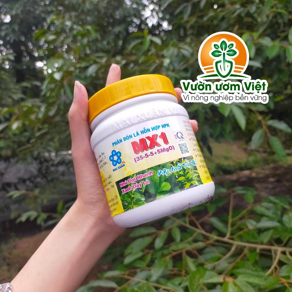 Phân bón MX1 kích ra đọt mạnh, đọt mập mạp, không đỗ ngã, lá xanh dày mơn mỡn, bóng đẹp - 400gr