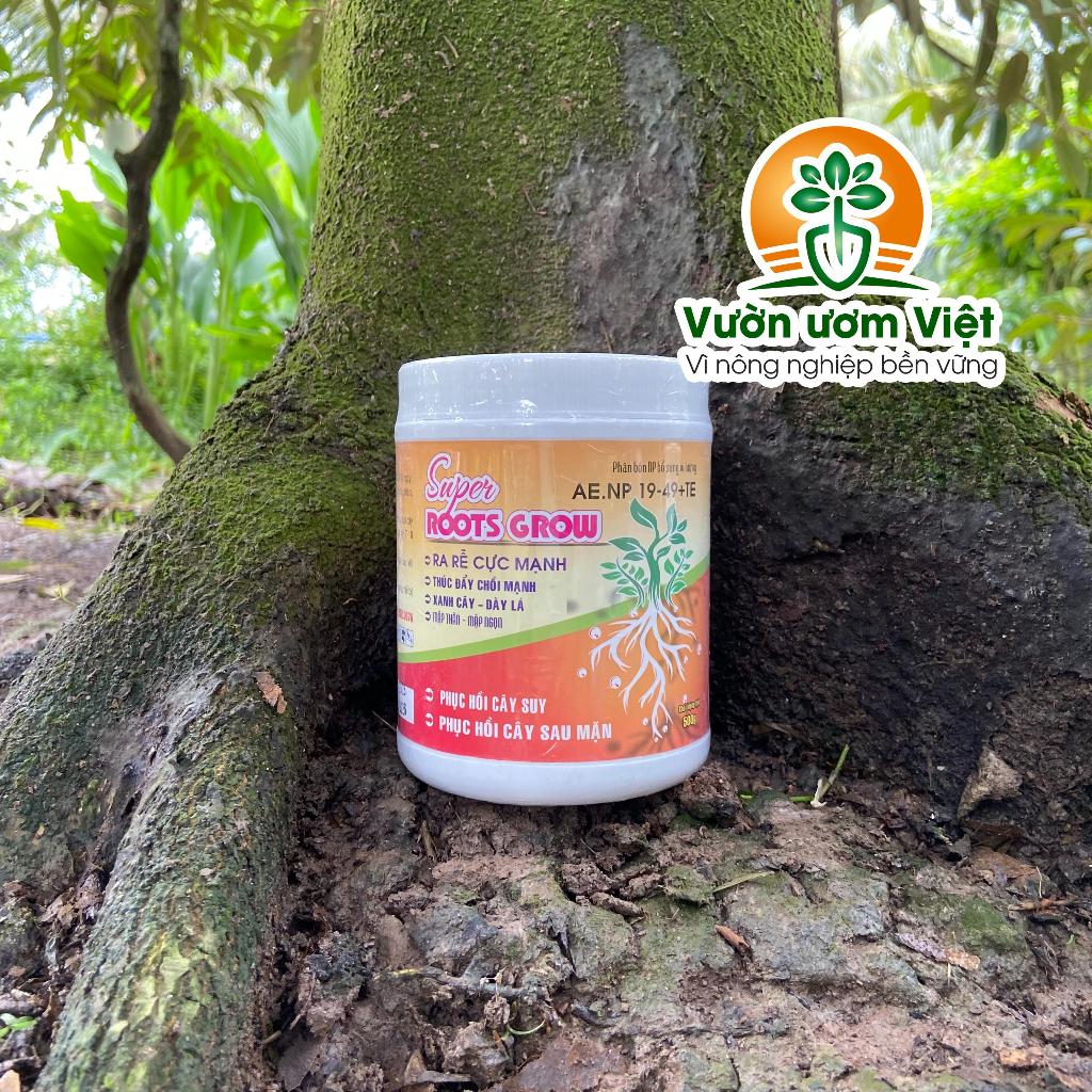 Phân bón Super Roots Grow: 19-49 + TE kích rễ tự nhiên an toàn cho đất, cây xanh bền vững - 500gr