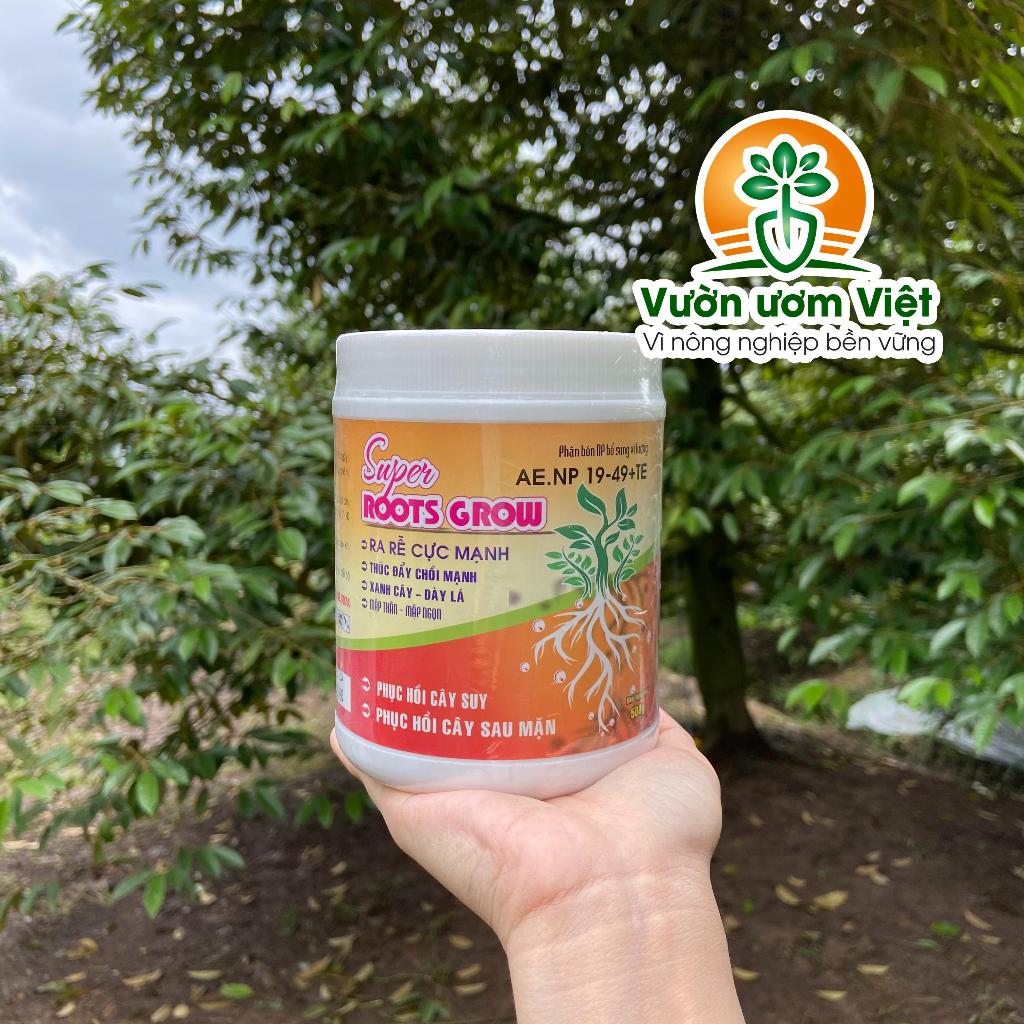 Phân bón Super Roots Grow: 19-49 + TE kích rễ tự nhiên an toàn cho đất, cây xanh bền vững - 500gr