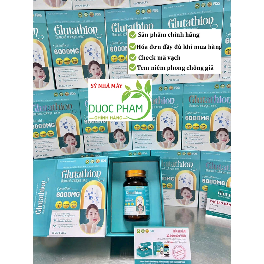 viên uống trắng da glutathione 2000mg viên uống glutathione 2000mg giúp sạch nám, trắng da bật tông High Purity GHK Cu