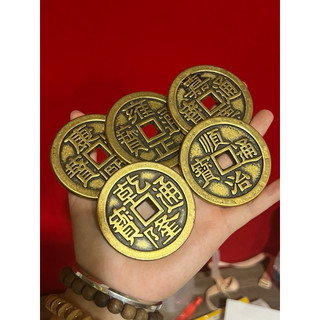 Đồng xu ngũ đế loại đẹp 6cm dày 5mm bằng đồng vật phẩm phong thuỷ  lộc  trang trí