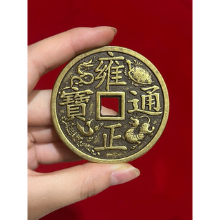 Đồng xu ngũ đế loại đẹp 6cm dày 5mm bằng đồng vật phẩm phong thuỷ  lộc  trang trí