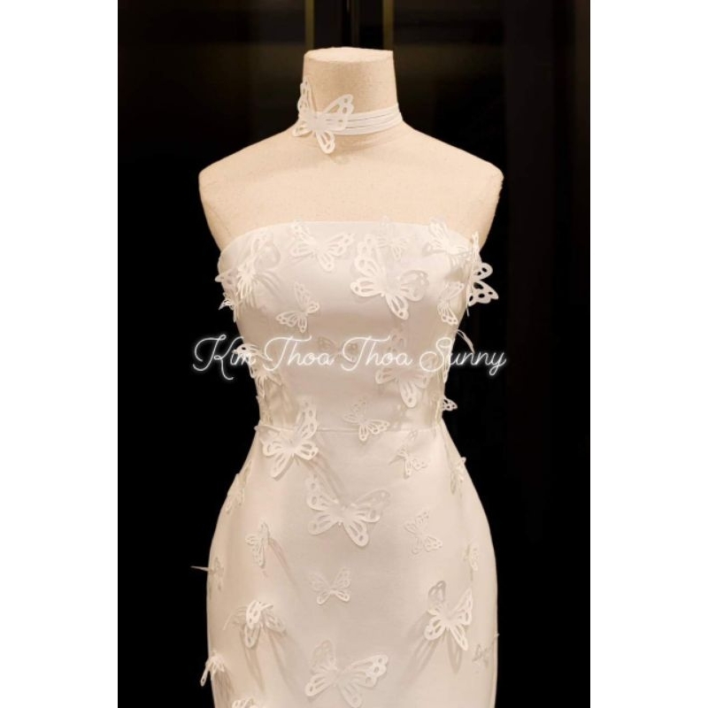 Váy Tiệc Ashleyy Body Hồ Điệp Trắng Siêu Cấp – Kim Thoa Design | Kèm feedback khách + Ảnh thật
