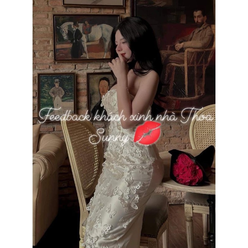 Váy Tiệc Ashleyy Body Hồ Điệp Trắng Siêu Cấp – Kim Thoa Design | Kèm feedback khách + Ảnh thật