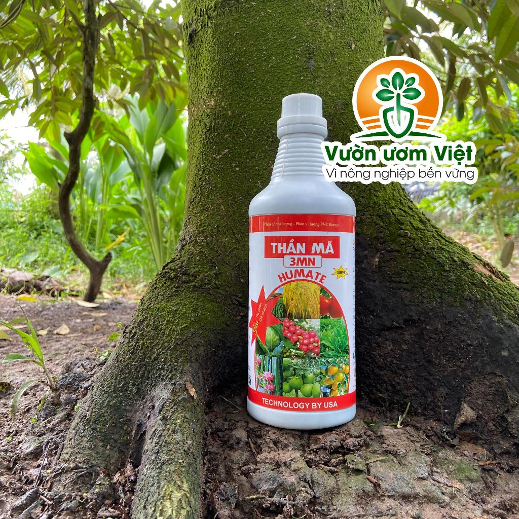 Phân bón Thần Mã Humate - hữu cơ nguyên chất, bộ rễ khỏe mạnh, cây cứng cáp, lá xanh mướt - 1 Lít