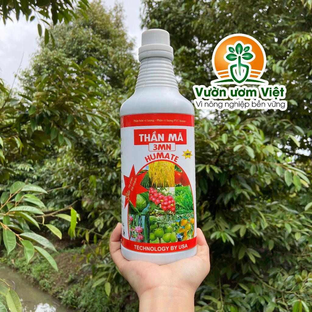 Phân bón Thần Mã Humate - hữu cơ nguyên chất, bộ rễ khỏe mạnh, cây cứng cáp, lá xanh mướt - 1 Lít