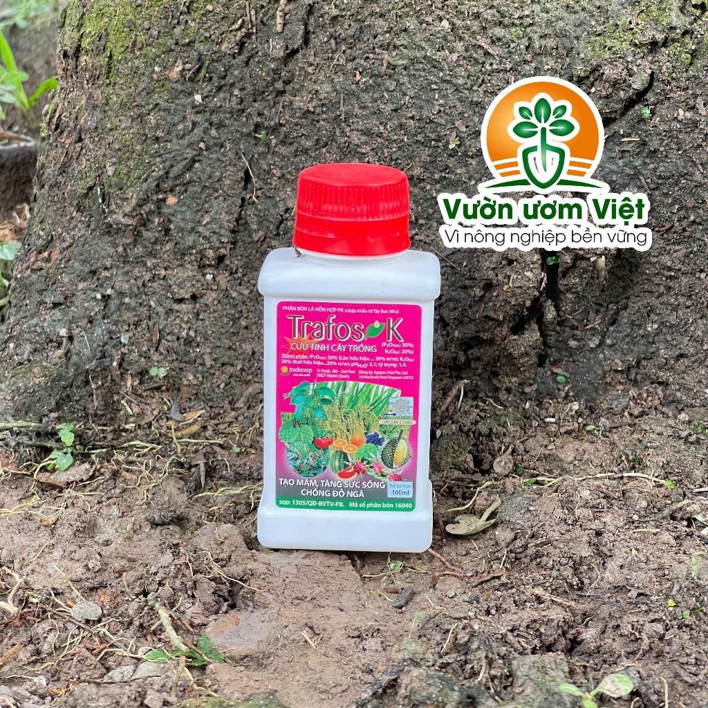 Phân bón Trafos K - tái tạo rễ, nuôi dưỡng hoa, lá xanh dày, chống vàng lá hiệu quả - 100ml